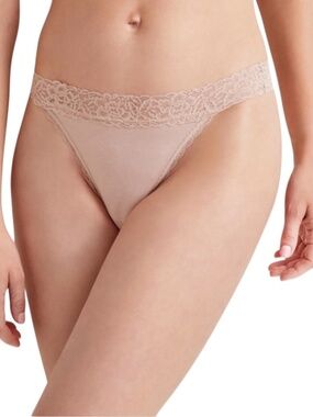 State of Day Lace Thong Panty Nude Blush Lightweight NWT